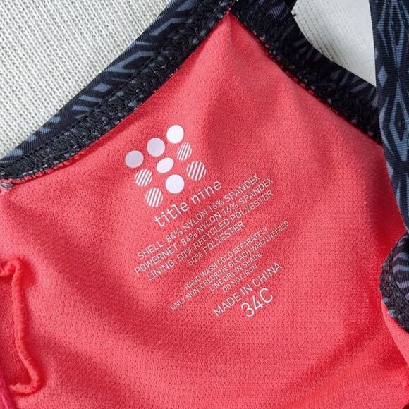 Title Nine Tankini Swimsuit sz 34C top & M bottom * Bodacious Swim Gray Floral - Picture 9 of 11